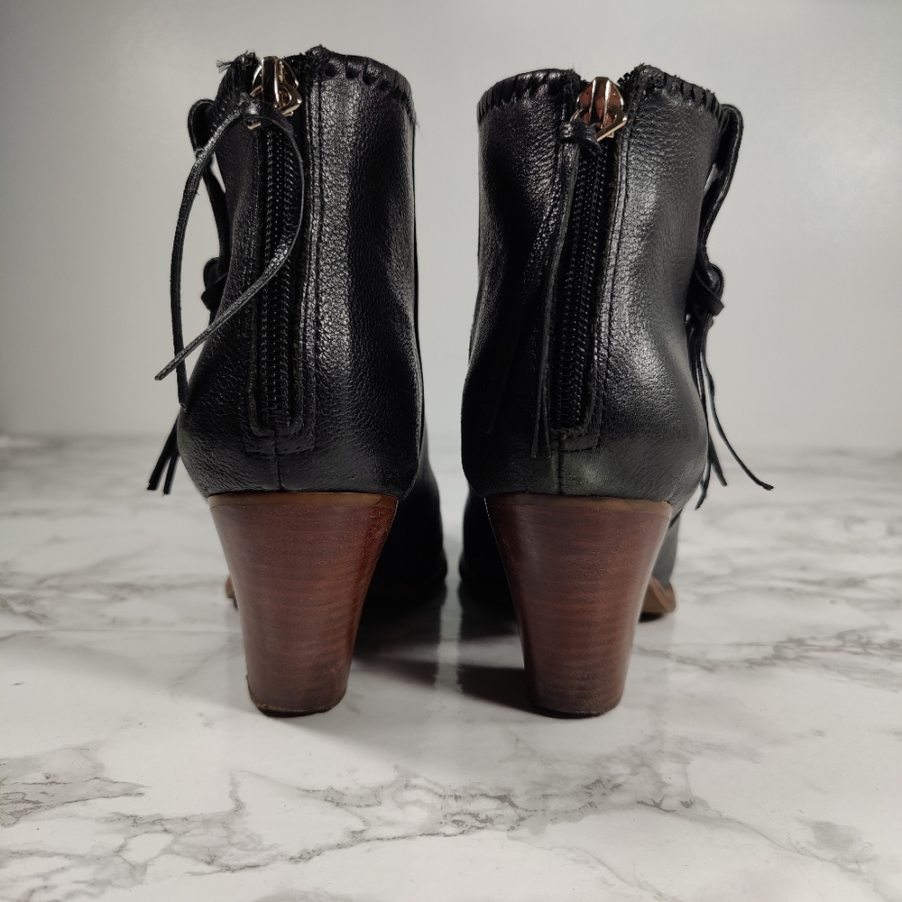 Jack Rogers Greer Black Leather Booties Size 7.5 - Picture 3 of 13
